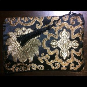 New Purse Bag Pouch Wallet - Black & Gold